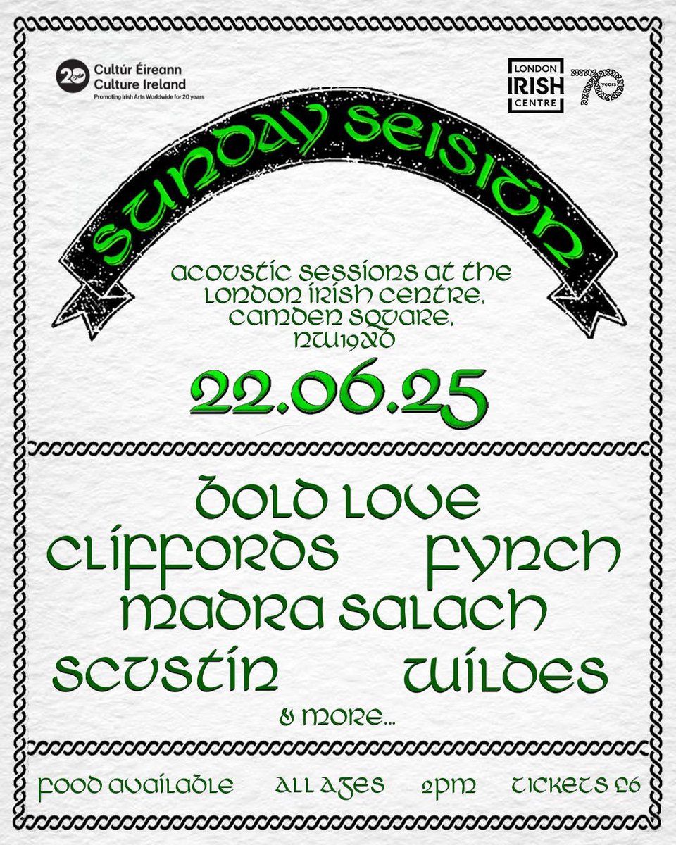 WILDES (@wildesmusic) on Twitter photo Delighted to be part of this special line up at <a href="/LDNIrishCentre/">London Irish Centre</a> on 22nd June! Come down for an afternoon of live music, both trad & new, celebrating our beautiful heritage 🍀 my ma grew up coming to the centre so it’s a very significant place for us and part of the wildes lore ✨ Delighted to be part of this special line up at <a href="/LDNIrishCentre/">London Irish Centre</a> on 22nd June! Come down for an afternoon of live music, both trad & new, celebrating our beautiful heritage 🍀 my ma grew up coming to the centre so it’s a very significant place for us and part of the wildes lore ✨