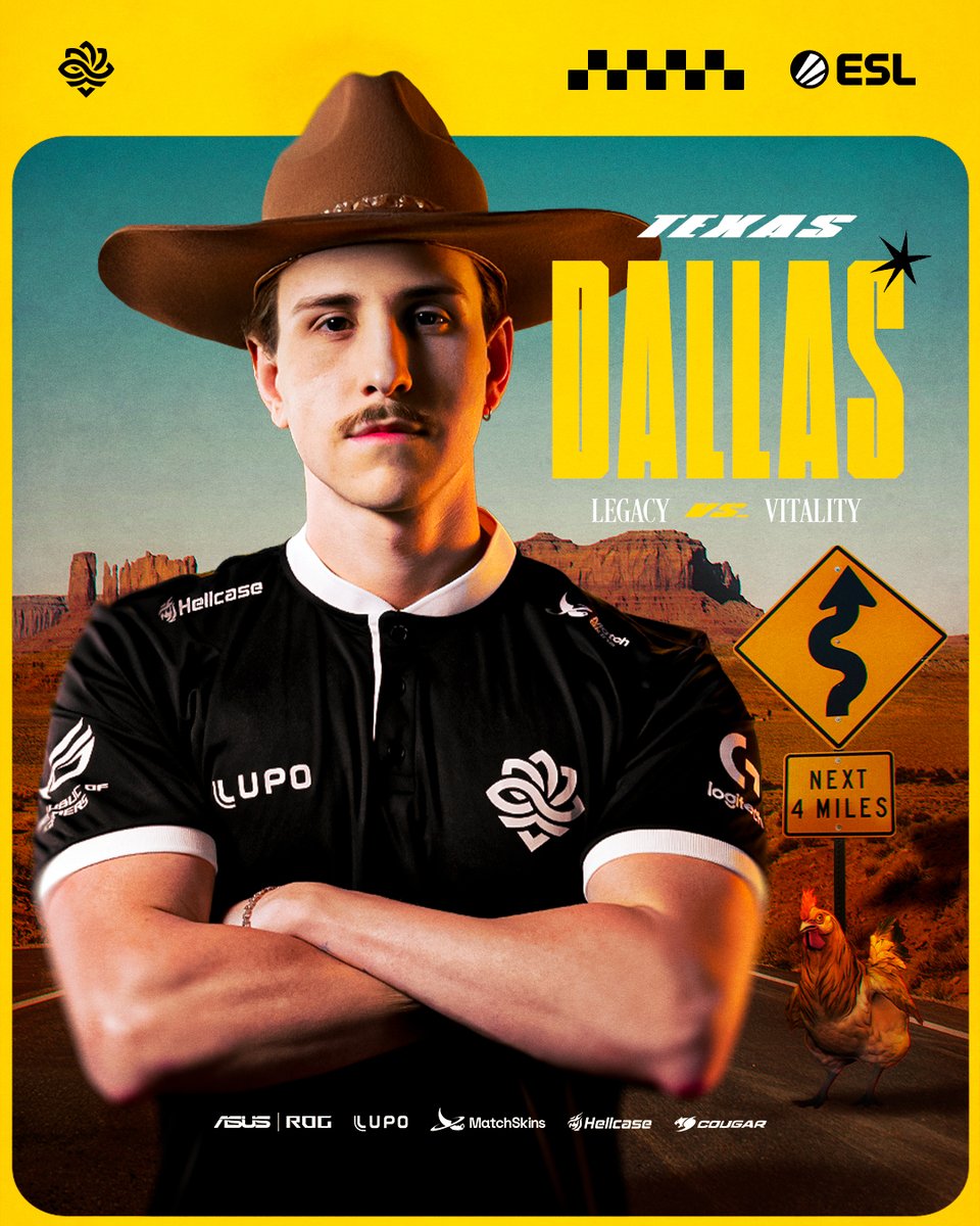 É dia de estrear no IEM Dallas! 
Estão dizendo por aí que nosso adversário pode surpreender 🤔

🆚 Vitality
⏰ 16:00
🖥️ twitch.tv/gaules

#OurLegacy #LegacyCS