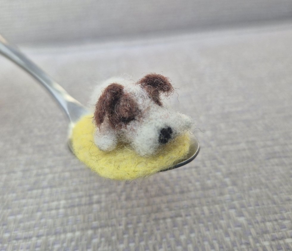 Good morning! 
Sharing a teeny little Jack Russell named Sherbet. She just loves to nap! This little cutie will come with her most favourite mat.
Thank you ❤️
therockingfelter.etsy.com/listing/188411…
#miniature #dogsofX #jackrussell #firsttmaster #dogs