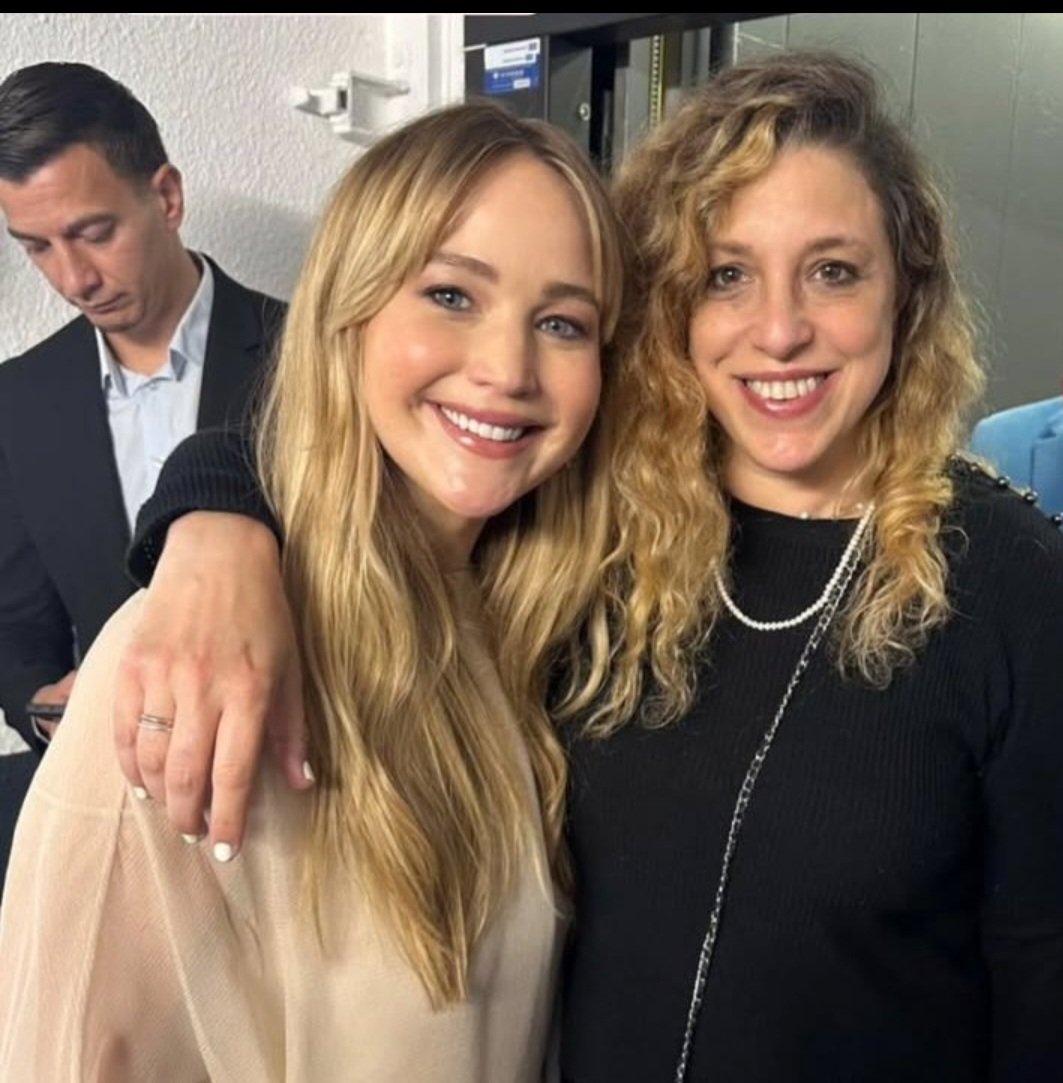 Argentine author <a href="/ArianaHar/">Ariana Harwicz</a> with #JenniferLawrence at the premiere of the film 'Die, My Love' in <a href="/Festival_Cannes/">Festival de Cannes</a> which is based on her book.
