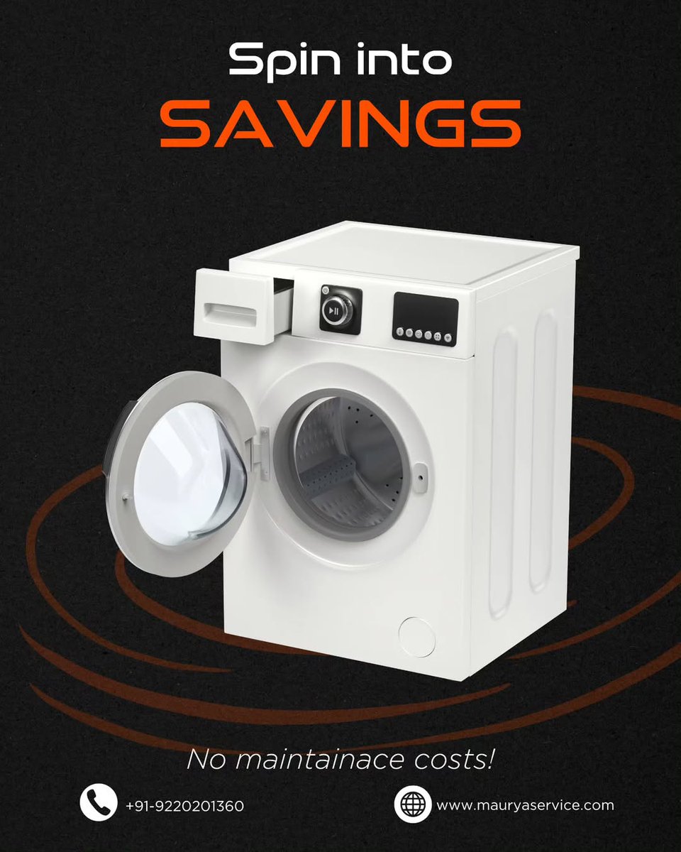 Maurya_service's tweet photo. ✨ Spotlight on Washing Machines
Why buy when you can rent smart?
✅ No repair costs
✅ Monthly savings
✅ Energy-efficient &amp; reliable

Rent hassle-free. Live stress-free.
— with Maurya Service
📱 Digital marketing by @namah_media 

#Maurya_Service #SmartLivingSpaces https://t.co/tBe0BAgkWG
