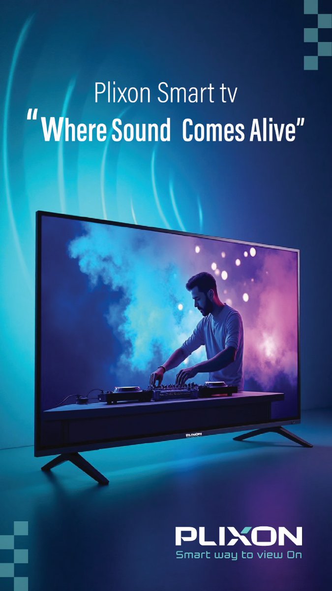 Plixontv's tweet photo. Turn up the volume on your entertainment. 🔊
With Plixon Smart TV, every scene is richer, every note sharper, and every word clearer.

#plixon #plixontv #smartaudioexperience #immersivetechnology #tvredefined #livingroomupgrade #cinematicathome #techinnovation https://t.co/i2hEiTEFog