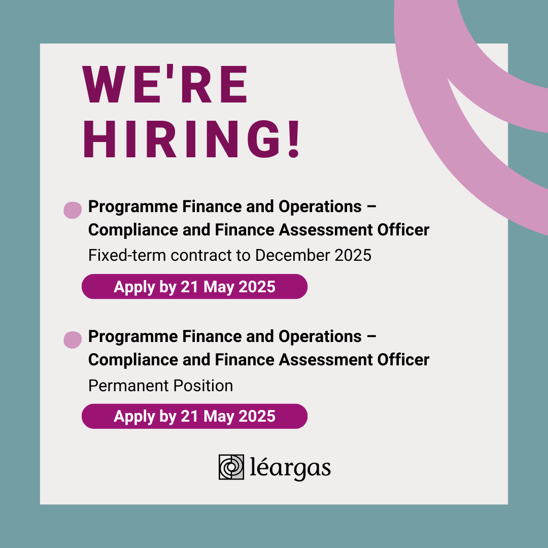 📣 Only two days left to apply!

We're hiring two Compliance &amp; Finance Assessment Officers at Léargas:

- 1 fixed-term contract to December 2025
 - 1 permanent position

Apply now to join our Programme Finance and Operations team ⬇️ 
bit.ly/44Wl02D