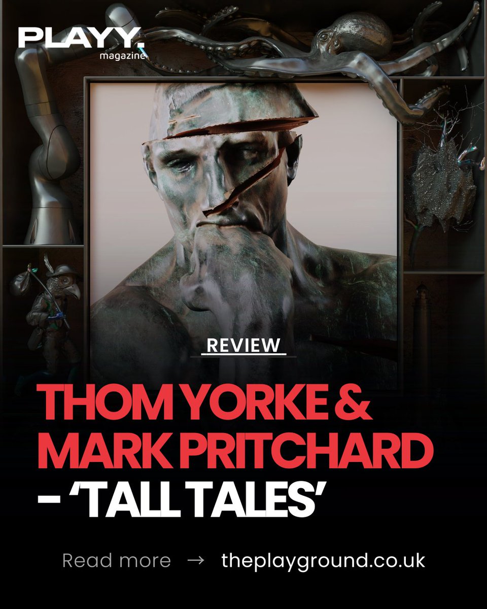 PLAYY. (@theplay_ground) on Twitter photo Looking for some digital folklore for the disenchanted? Take a listen to the monumental 'Tall Tales' project, <a href="/thomyorke/">Thom Yorke</a> and <a href="/markprtchrd/">Mark Pritchard</a>'s long-awaited inaugural collaboration.
Read our full review here:
theplayground.co.uk/thom-yorke-mar… Looking for some digital folklore for the disenchanted? Take a listen to the monumental 'Tall Tales' project, <a href="/thomyorke/">Thom Yorke</a> and <a href="/markprtchrd/">Mark Pritchard</a>'s long-awaited inaugural collaboration.
Read our full review here:
theplayground.co.uk/thom-yorke-mar…
