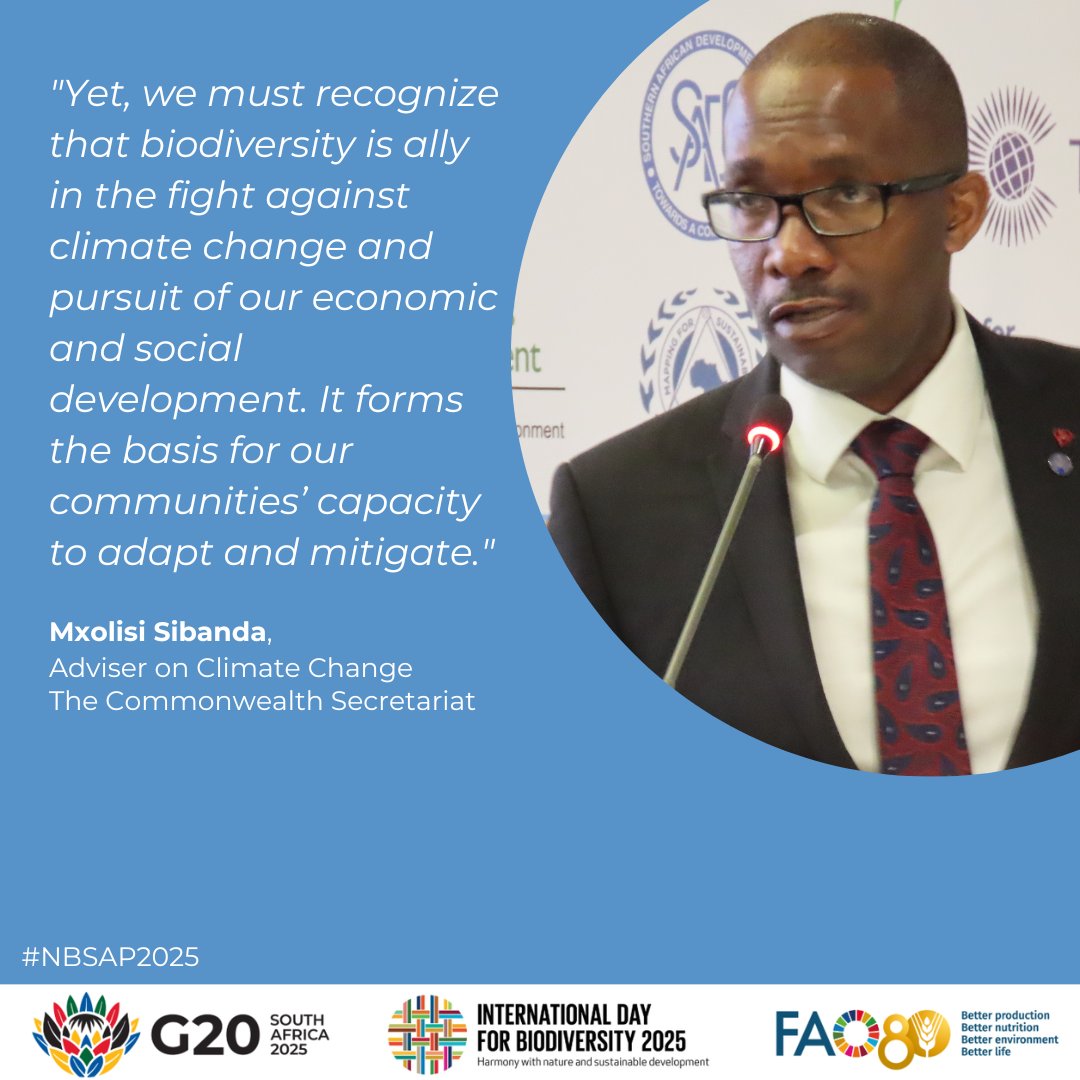 Implementation of the <a href="/UNBiodiversity/">UN Biodiversity</a> and the enhancement of cropping system productivity are mutually reinforcing 🌍
#KMGBF 

Check the key messages from the official opening <a href="/environmentza/">Environmentza</a> <a href="/FAO/">Food and Agriculture Organization</a> <a href="/UNEP/">UN Environment Programme</a> <a href="/commonwealthsec/">The Commonwealth</a>  

Regional dialogue #NBSAP2025

📲bit.ly/44Mfy2A