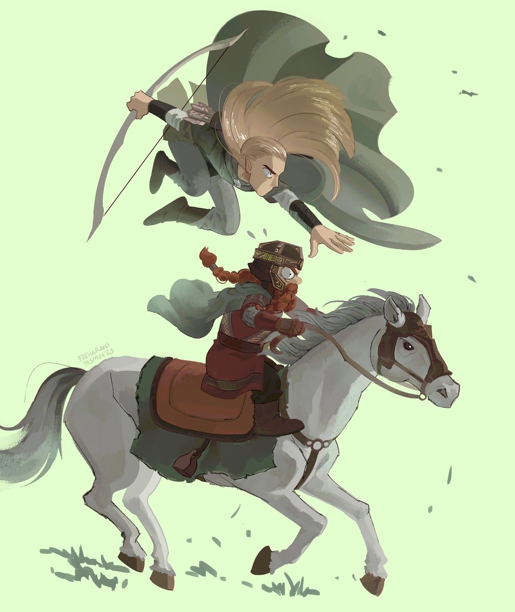 Legolas y Gimli de Fatharani Yasmin (fatharaniyasmin.artstation.com)