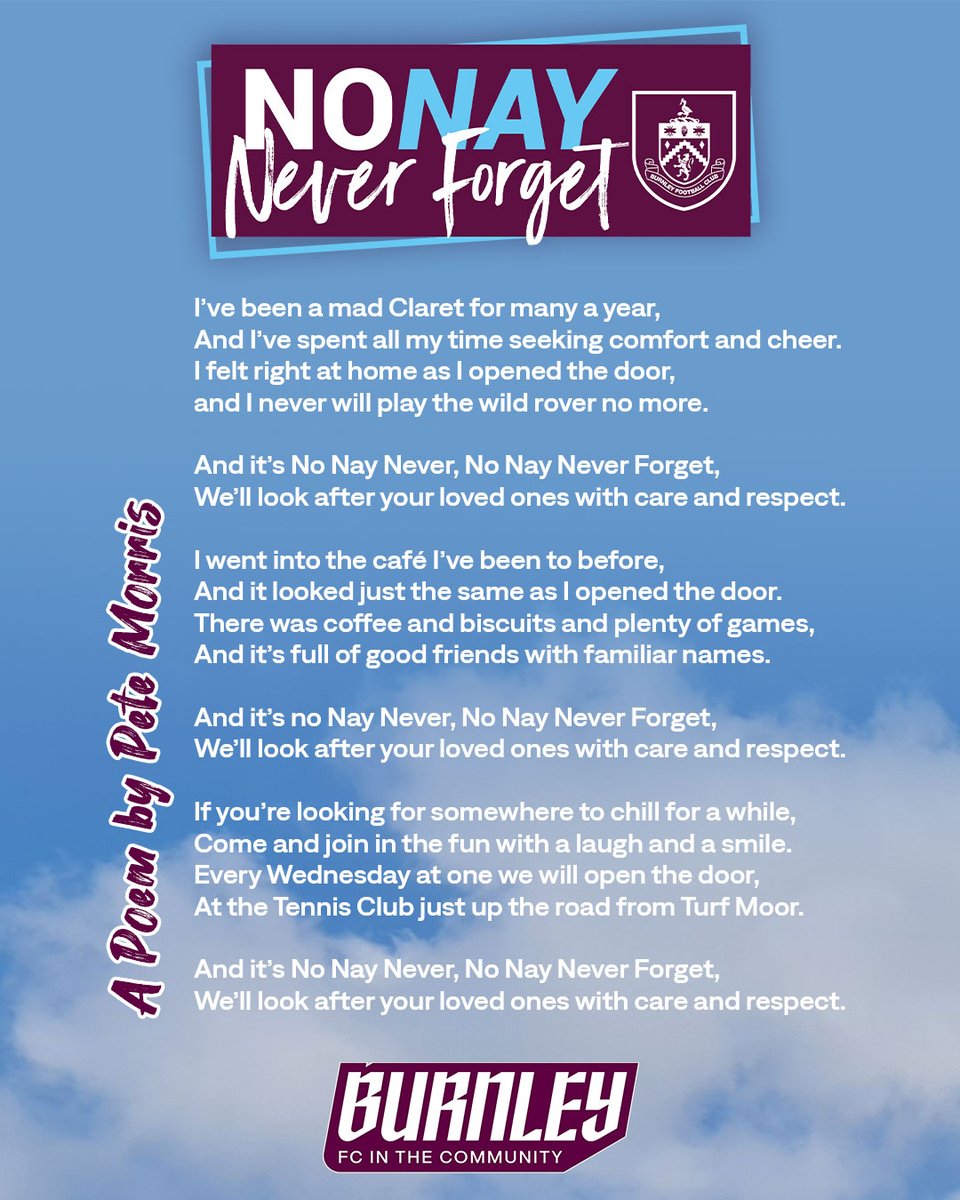 Today marks the beginning of #DementiaActionWeek, a week dedicated to raising awareness about the importance of early diagnosis for those affected by dementia.

To start the week, we’d like to share a touching poem written by one of our No Nay Never Forget participants, Pete 💜