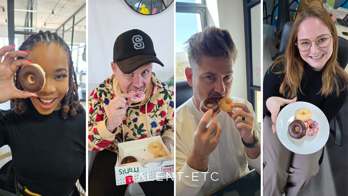 talent_etc's tweet photo. 🍩 Celebrating #NationalDonutWeek with the sweetest team in the biz!

Sprinkles, smiles &amp; serious creative energy — just how we roll at Talent-ETC™ 😋

#TeamTalentETC #DonutDay #OfficeVibes #SweetTeamwork https://t.co/XqSU6IxBmQ