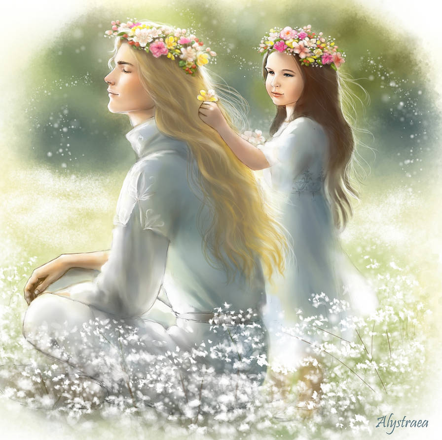 Glorfindel y Arwen de alystraea (deviantart.com/alystraea)