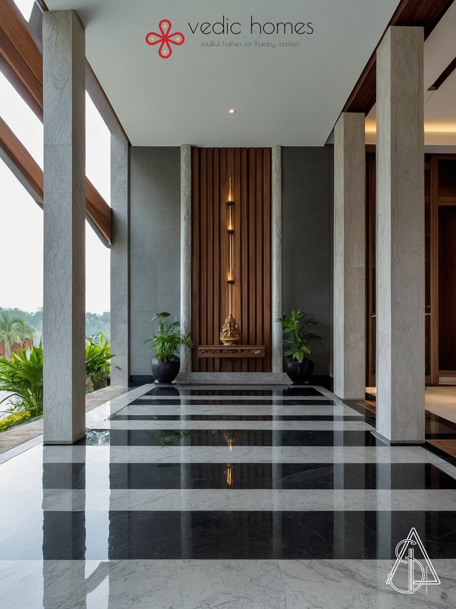 VedicHomesAssh's tweet image. This grand foyer is more than just an entry. It welcomes you with quiet elegance and a peaceful, divine presence. A beautiful beginning to every journey within the home.

#SoulfulSpaces
#DesignForJoy

#vedichomes
#vedichomesbyarchitectshashi
#vedicarchitecture
#architecture