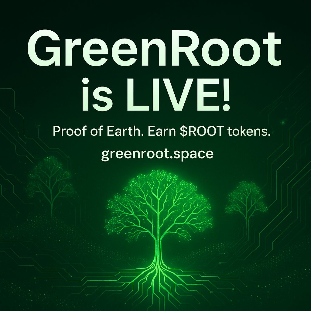 GreenRootXYZ's tweet photo. 🌱 GreenRoot is LIVE!

Web3 meets real-world sustainability.  
Plant trees, verify impact, and earn $ROOT tokens.

🧬 Proof of Earth is now on-chain.  
🌐 https://t.co/sJneB05h67  
#ReFi #Web3ForGood #CryptoImpact #GreenCrypto #GreenRoot https://t.co/dXE5ROWbCp