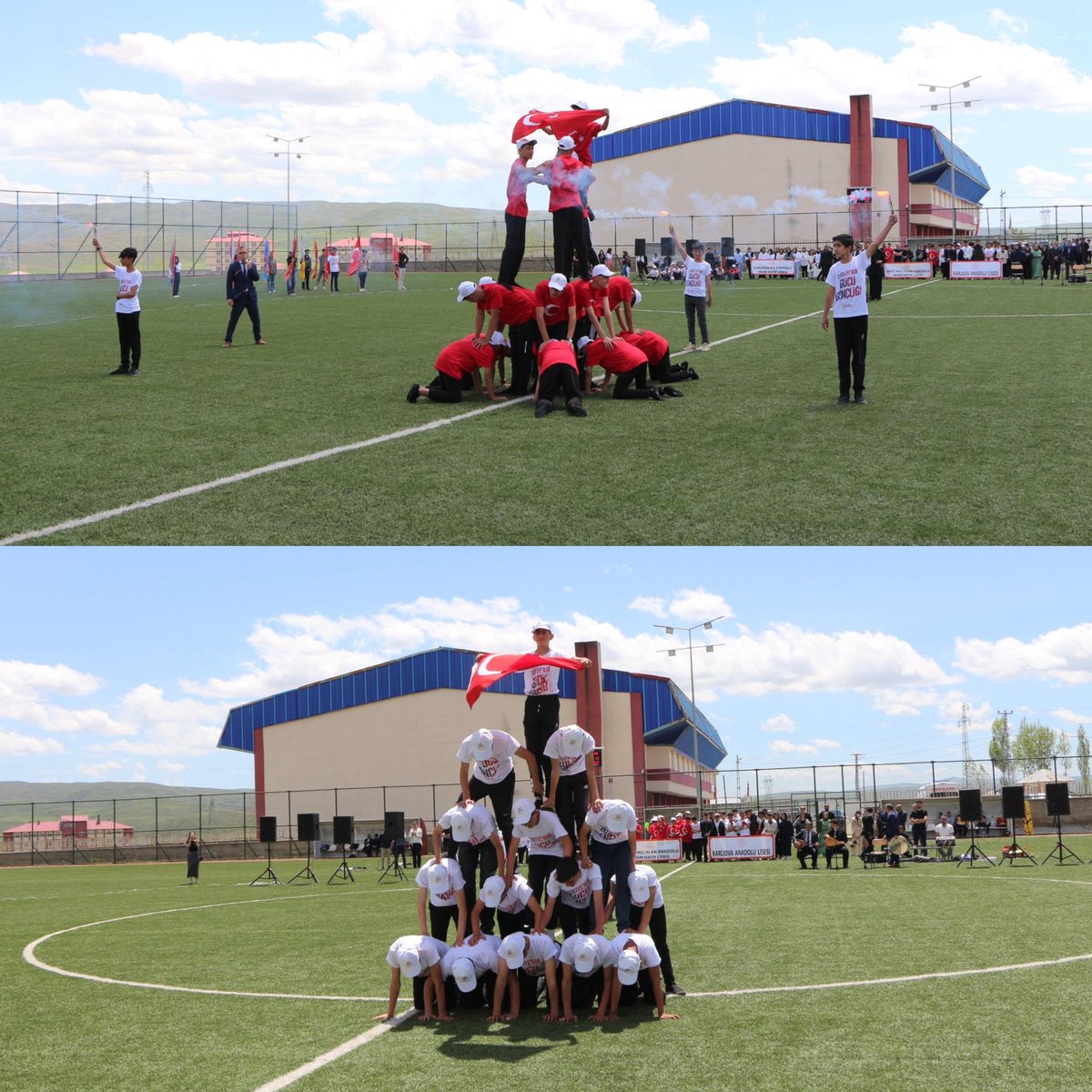 Kaymakamımız Tufan Bağır GİLAN; İlçemizde düzenlenen 19 Mayıs Atatürk’ü Anma, Gençlik ve Spor Bayramı kutlama programına katıldı.
İlçemiz öğrencileri tarafından hazırlanan gösterilerin ve müzik dinletilerinin de olduğu programa Belediye Başkanı V. Hanifi KARAKAYA, Cumhuriyet