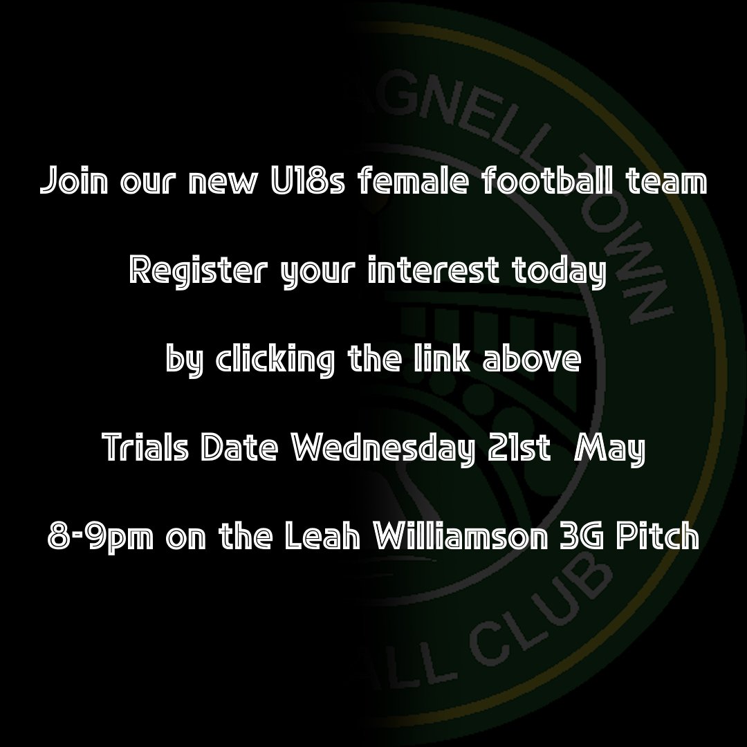 Join our new U18s female football team
Register your interest today be clicking the link
surveymonkey.com/r/YST8CTH
Trials Date 21st May
Time 8-9 pm
Location NPTFC Willen Road