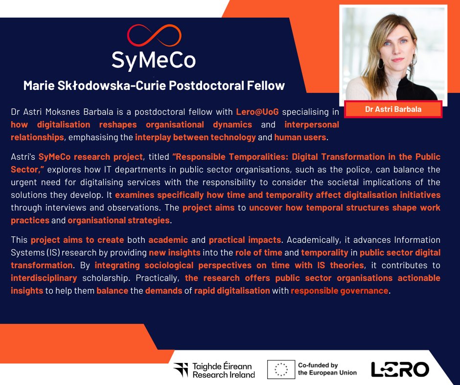 SyMeCo Fellowships (@symecocofund) on Twitter photo ✨Meet our #SyMeCoCOFUND fellow Astri Barbala
who is undertaking her <a href="/MSCActions/">Marie Skłodowska-Curie Actions</a> <a href="/Researchirel/">Research Ireland</a>
fellowship <a href="/LeroCentre/">Lero</a> <a href="/Galway_Research/">University of Galway Research & Innovation</a> <a href="/galwaycairnes/">UniversityofGalwayCairnes</a> under the supervision of <a href="/conboyk/">Kieran Conboy</a>. Check out ➡️symeco.lero.ie for info on SyMeCo fellowships. ✨Meet our #SyMeCoCOFUND fellow Astri Barbala
who is undertaking her <a href="/MSCActions/">Marie Skłodowska-Curie Actions</a> <a href="/Researchirel/">Research Ireland</a>
fellowship <a href="/LeroCentre/">Lero</a> <a href="/Galway_Research/">University of Galway Research & Innovation</a> <a href="/galwaycairnes/">UniversityofGalwayCairnes</a> under the supervision of <a href="/conboyk/">Kieran Conboy</a>. Check out ➡️symeco.lero.ie for info on SyMeCo fellowships.