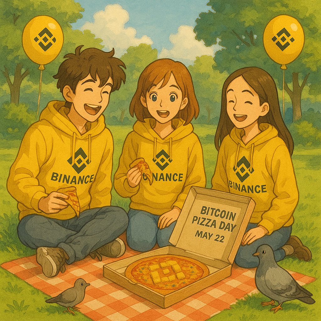 <a href="/Binance_intern/">Binance Intern</a> Just a couple of friends, one pizza… and thankfully not 10,000 BTC this time!
Getting in the mood for #BitcoinPizzaDay ; May 22, where it all began.
<a href="/Binance_intern/">Binance Intern</a>