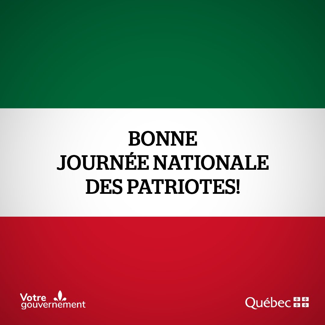 SJB_CAQ's tweet image. En cette Journée nationale des patriotes, souvenons-nous de ces femmes et de ces hommes qui se sont battus pour notre notre démocratie et notre nation.
Leur combat pour un gouvernement responsable aura permis de protéger notre langue, notre culture et notre identité distincte.