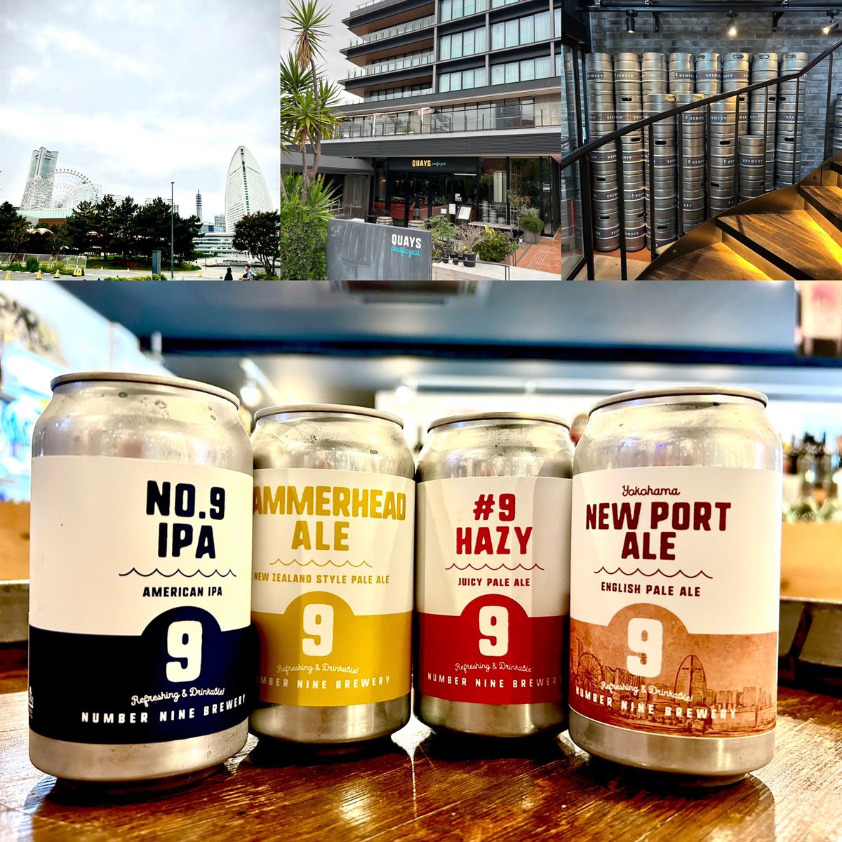 BARISEYA's tweet photo. クラフトビール入荷
午前中に横浜ハンマーヘッドまで仕入れに行ってきました。
左からNo9IPA 770円　横浜NEW PORT ALE 660円　HammerHeadAle 640円　HAZY 680円　#iseyabariseya #伊勢屋bariseya #ハンマーヘッド　#No9 https://t.co/LXoDnjzyYt