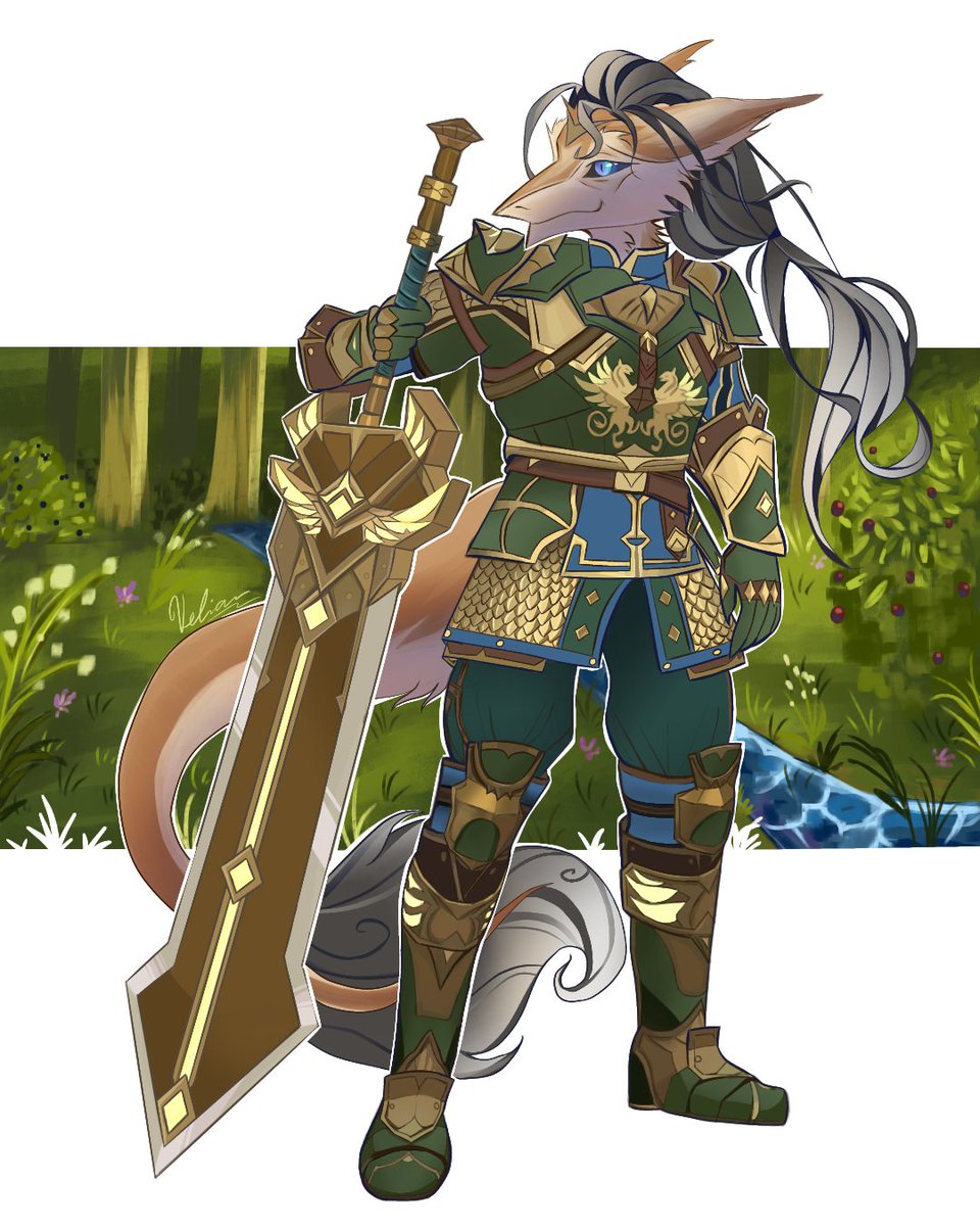 The finished drawing, finally. Warm commission🌱 #furryart #warrior #forest #shadowfight3 #commission