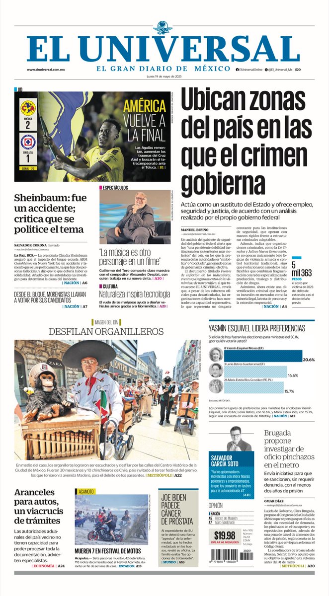 apontedavid's tweet photo. #FelizLunesATodos 

La primera de ⁦@El_Universal_Mx⁩ 👀👇 https://t.co/KCOaLnlMIG
