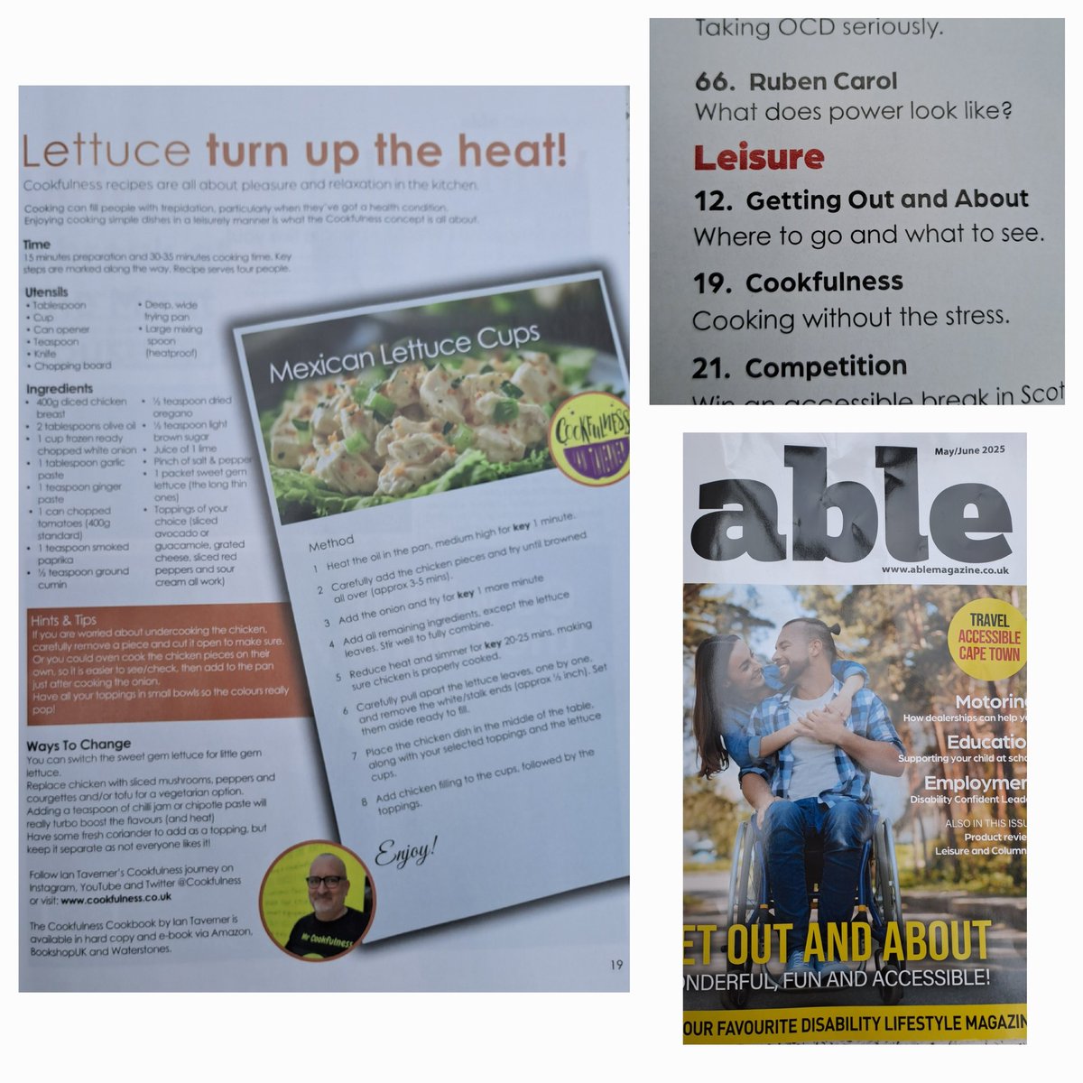 Mr Cookfulness - Ian - The Cooking Coach! (@cookfulness) on Twitter photo Brand new edition of the brilliant <a href="/ablemag/">Able Magazine</a> is out with my latest recipe!
It's Mexican time with my super delicious Chicken Lettuce Cups! π¨βπ³
#foodie #Food #ukfood #ukfoodie #recipeoftheday #foodwriter #cookfulness #disabledcook #mentalhealth #cookingcoach Brand new edition of the brilliant <a href="/ablemag/">Able Magazine</a> is out with my latest recipe!
It's Mexican time with my super delicious Chicken Lettuce Cups! π¨βπ³
#foodie #Food #ukfood #ukfoodie #recipeoftheday #foodwriter #cookfulness #disabledcook #mentalhealth #cookingcoach