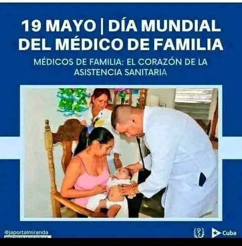 HOY! Día Mundial del Médico  Familiar. Llegue a los de #Cuba y de #SanctiSpíritusEnMarcha nuestro abrazo sincero.
A ustedes integrantes también del gran batallón de las batas blancas, son artífices indiscutibles en la continuidad de nuestra gran obra.
#CubaPorLaSalud .