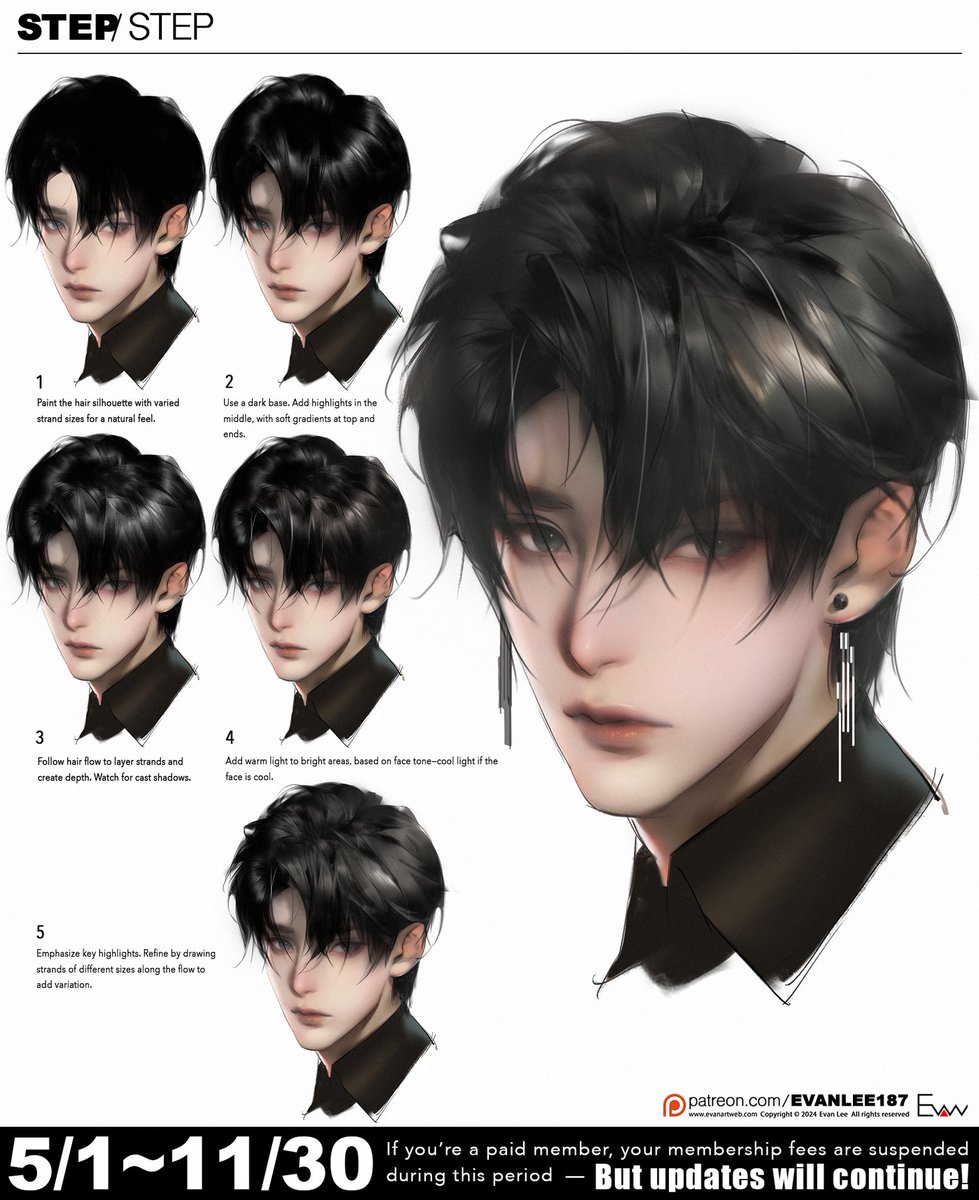 EVANLEE082's tweet image. Time for my weekly tutorial update again!
P.S. If you’ve joined as a member before, you can download the full process and PSD on Patreon^^
Watching the video makes the drawing process even clearer!
#evanlee #patreon #joinmypatreon #togettherecord #andpsd