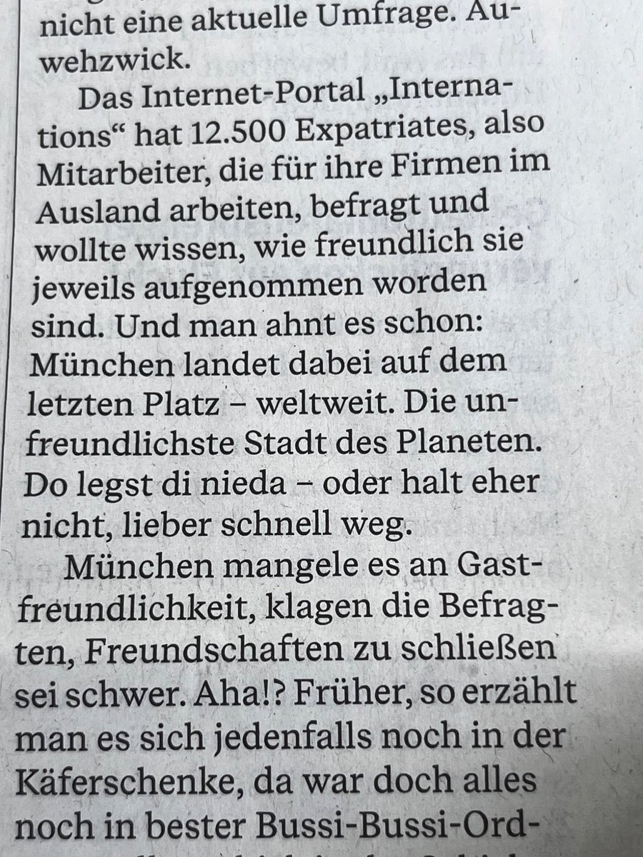 Michael Kubiciel (@m_kubiciel) on Twitter photo Gruß der <a href="/AZ_Augsburg/">AugsburgerAllgemeine</a> nach München:
Landeshauptstadt unfreundlichste Stadt des Planeten, laut Umfrage unter Expats. Gruß der <a href="/AZ_Augsburg/">AugsburgerAllgemeine</a> nach München:
Landeshauptstadt unfreundlichste Stadt des Planeten, laut Umfrage unter Expats.