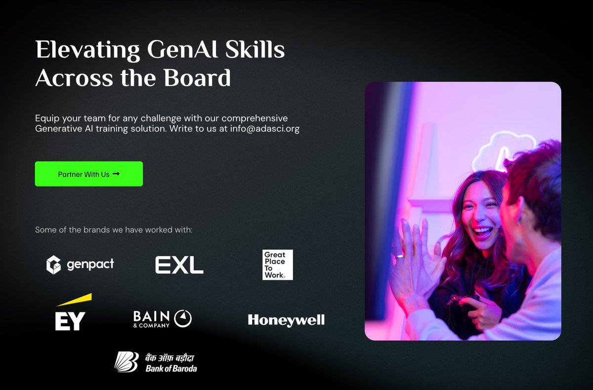 Upskill your workforce with Applied Data Science Corporate Trainings. Hands-on, expert-led sessions in ML, AI &amp; data science—tailored to your business needs.

Drive real impact with practical learning.
Partner with us to build future-ready teams.

🔗 adasci.org/corporate-trai…