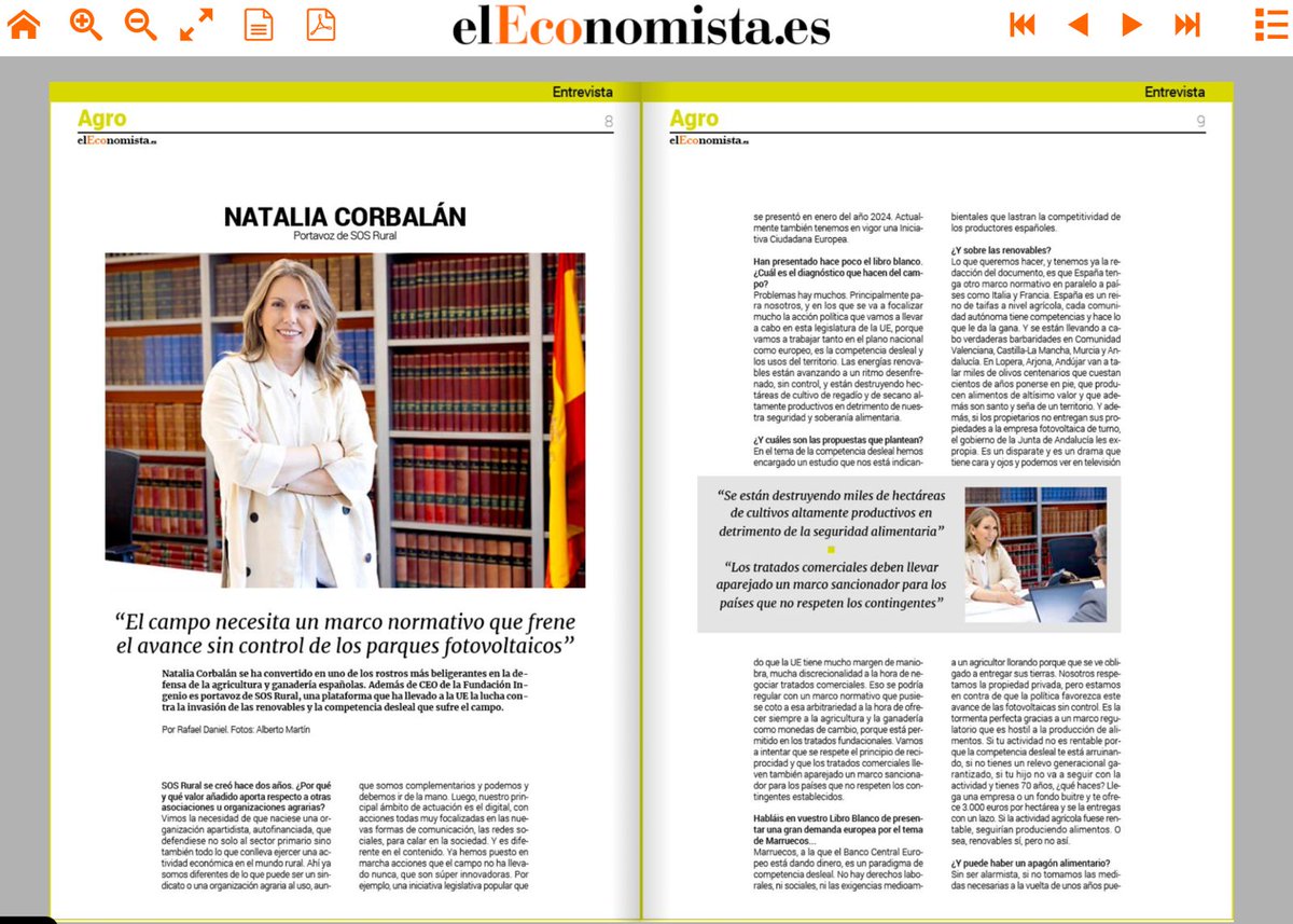 A España le urge un marco normativo capaz de proteger nuestro patrimonio más valioso. No podemos permitir que intereses privados arruinen nuestra historia, nuestros territorios, nuestro patrimonio natural y nuestra soberanía alimentaria.

📰 kiosco.eleconomista.es/e-paper/viewer…
📣 Lee más