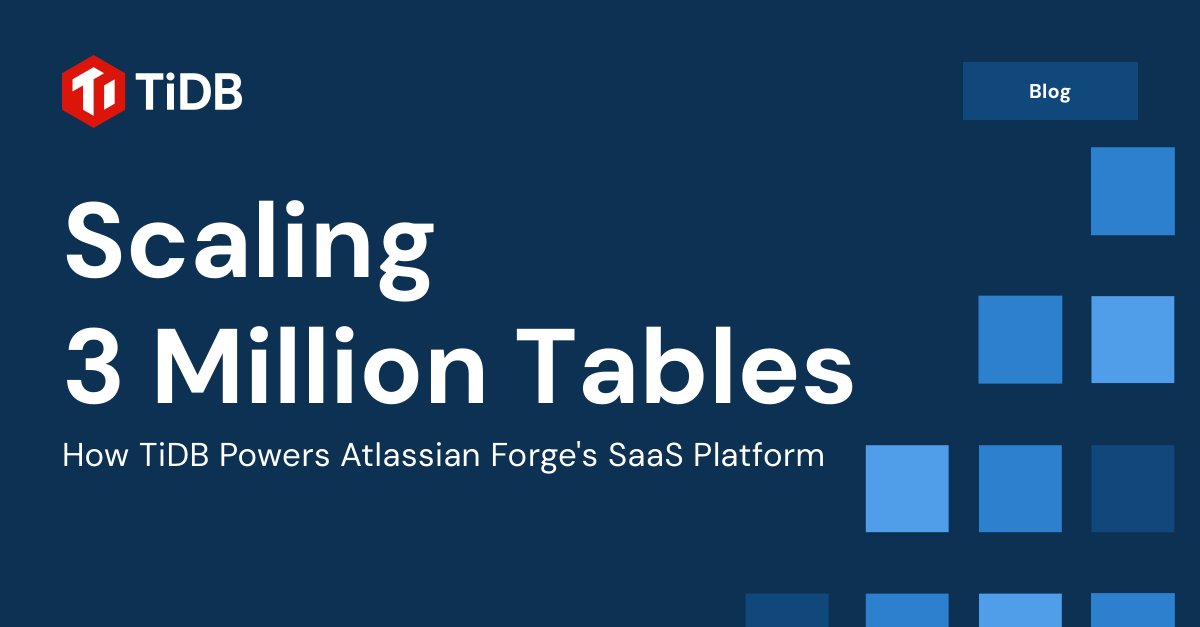 🚀 3 million tables. Zero compromise on performance. 

How did #Atlassian scale their Forge platform to support a massive, multi-tenant architecture with seamless reliability?

👉 Read the full story: pingcap.com/blog/scaling-3…

#SaaS #CloudNative #Forge #SQL