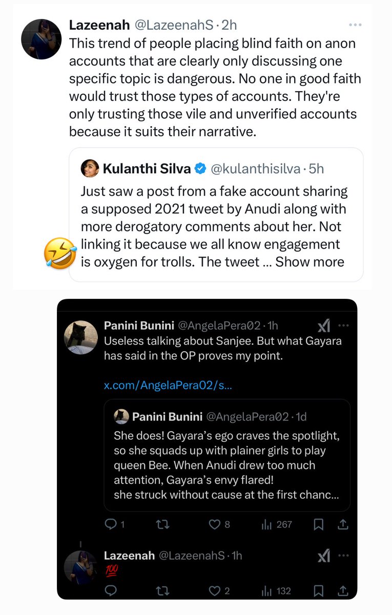 <a href="/LazeenahS/">Lazeenah</a> I stand by my stance - the attached images speak for themselves. If she has truly changed, then good for her. But what I see is an effort to pretend her past never happened. Genuine accountability for her previous commentary would’ve shown humility, honesty, courage and earned