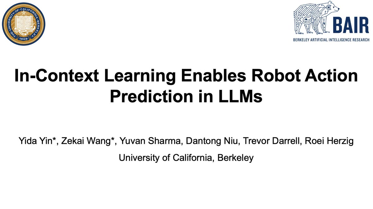 David Yin (@davidyin0609) on Twitter photo Please come to our oral and poster presentations on Wednesday — I’ll be there along with <a href="/zekaiw04/">Zekai Wang</a> and <a href="/Dantong_Niu/">Dantong Niu</a> to present our work!
Oral: Wednesday, 3:20 — 3:25pm, Room 314
Poster: Wednesday, 3:50 — 4:25pm, Room 314
Paper: arxiv.org/abs/2410.12782 Please come to our oral and poster presentations on Wednesday — I’ll be there along with <a href="/zekaiw04/">Zekai Wang</a> and <a href="/Dantong_Niu/">Dantong Niu</a> to present our work!
Oral: Wednesday, 3:20 — 3:25pm, Room 314
Poster: Wednesday, 3:50 — 4:25pm, Room 314
Paper: arxiv.org/abs/2410.12782