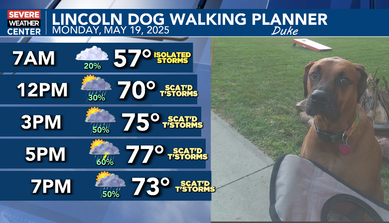 BradAnderson_WX's tweet photo. A few showers and t'storms possible this morning for the dog walk. Scattered thunderstorms this afternoon and evening and some of the storms could be severe. https://t.co/jiBC8QWRx0