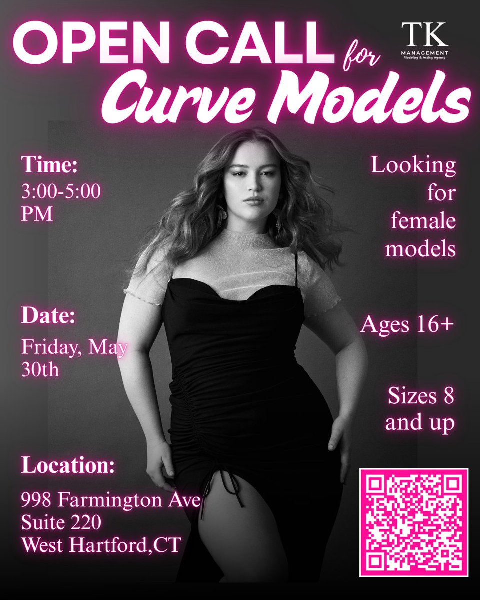 TinakiniryMgmt's tweet image. Our Curve Model Open Call is on May 30th,  and we are SO EXCITED to meet everyone! #curvemodel #plusmodel #tinakiniry #ctmodeling #opencall