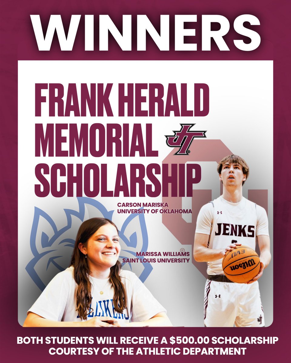 Congratulations to our 2 Frank Herald Memorial Scholarship winners! 🎓