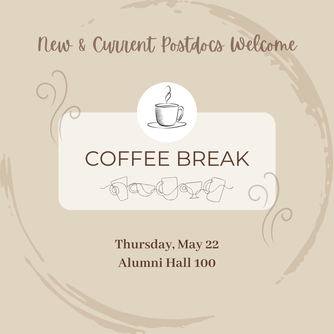 VandyOPA's tweet image. All postdocs are invited to join our May Coffee Break on Thursday, May 22 between 9-10AM in Alumni Hall Lounge, 100. RSVPs are encouraged but not required.
Come meet your fellow postdocs and start your day with a fresh cup of coffee or tea. ☕
Register: events.vanderbilt.edu/provost/event/…