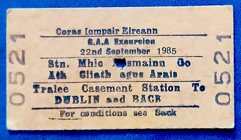 LendingHandEire's tweet image. #CIE still have the ticket!
 @officialgaa #1985 @radiokerry @Kerrygaadublin @Kerry_Official @IrishRail @CrokePark #RIPMicko #Bendix @DubGAAOfficial #CiarraíAbu #FortyYearsAgo
Thanks for the memories lads