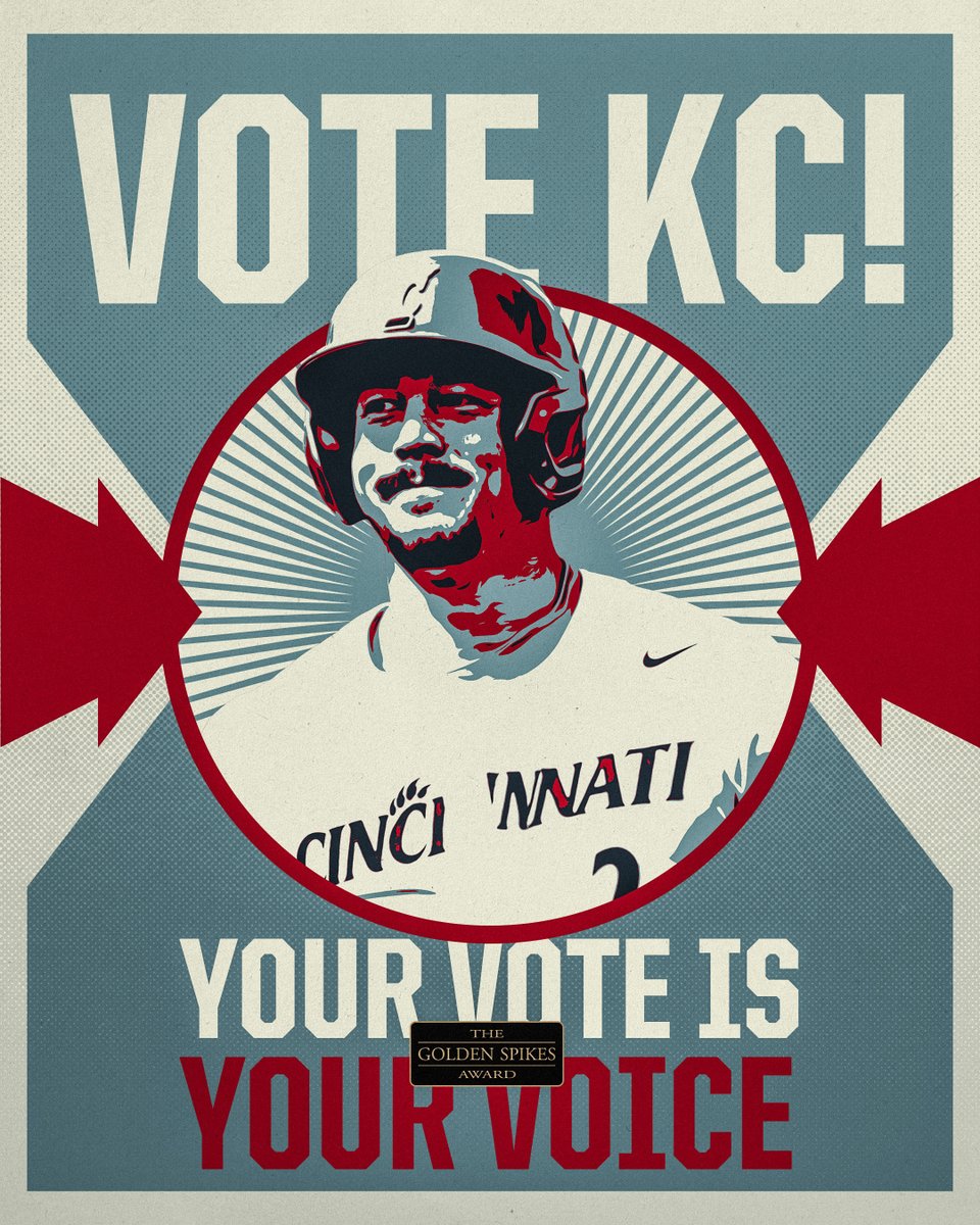 Cincinnati Baseball (@gobearcatsbase) on Twitter photo Fan voting for the Golden Spikes Award is open ๐ณ๏ธ
Make sure your voice is heard!
Vote for <a href="/KerringtonCross/">Kerrington Cross</a> at cpaw.me/VOTEKC.
#Bearcats | #TenGames | #GoldenSpikes Fan voting for the Golden Spikes Award is open ๐ณ๏ธ
Make sure your voice is heard!
Vote for <a href="/KerringtonCross/">Kerrington Cross</a> at cpaw.me/VOTEKC.
#Bearcats | #TenGames | #GoldenSpikes
