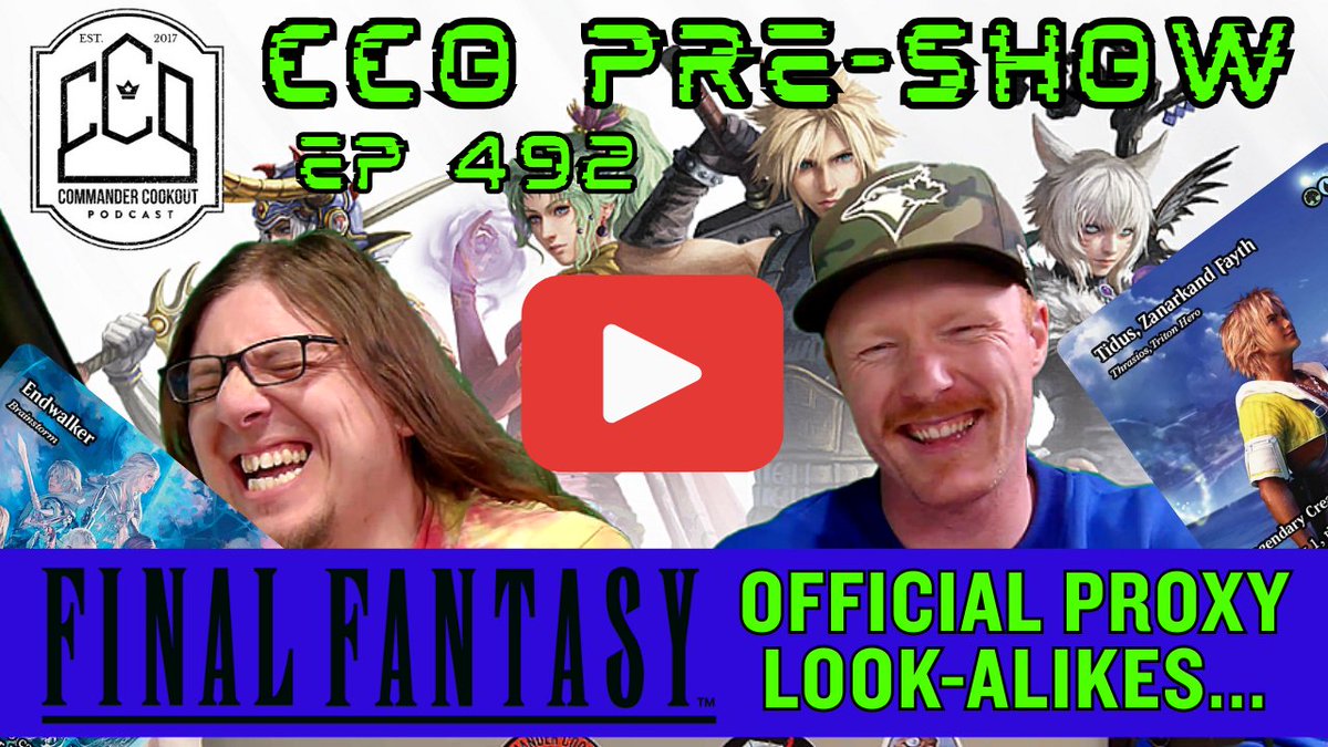 The CCO Pre-Show returns, baby!
This week, Final Fantasy Through the Ages. They literally look like someone's proxies from 10 years ago....
youtu.be/KnArp81uGXw