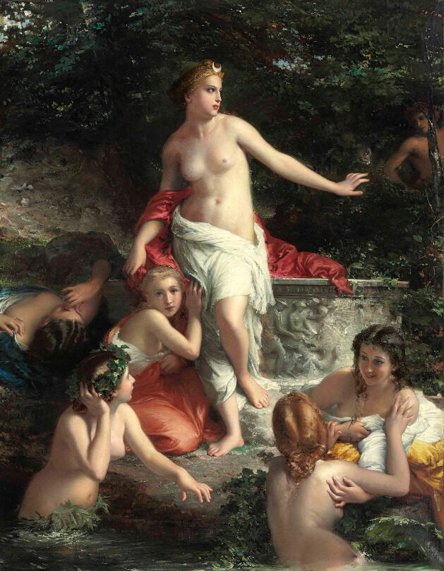 Diana and Her Maidens by Roberto Bompiani (Early 20th Century)