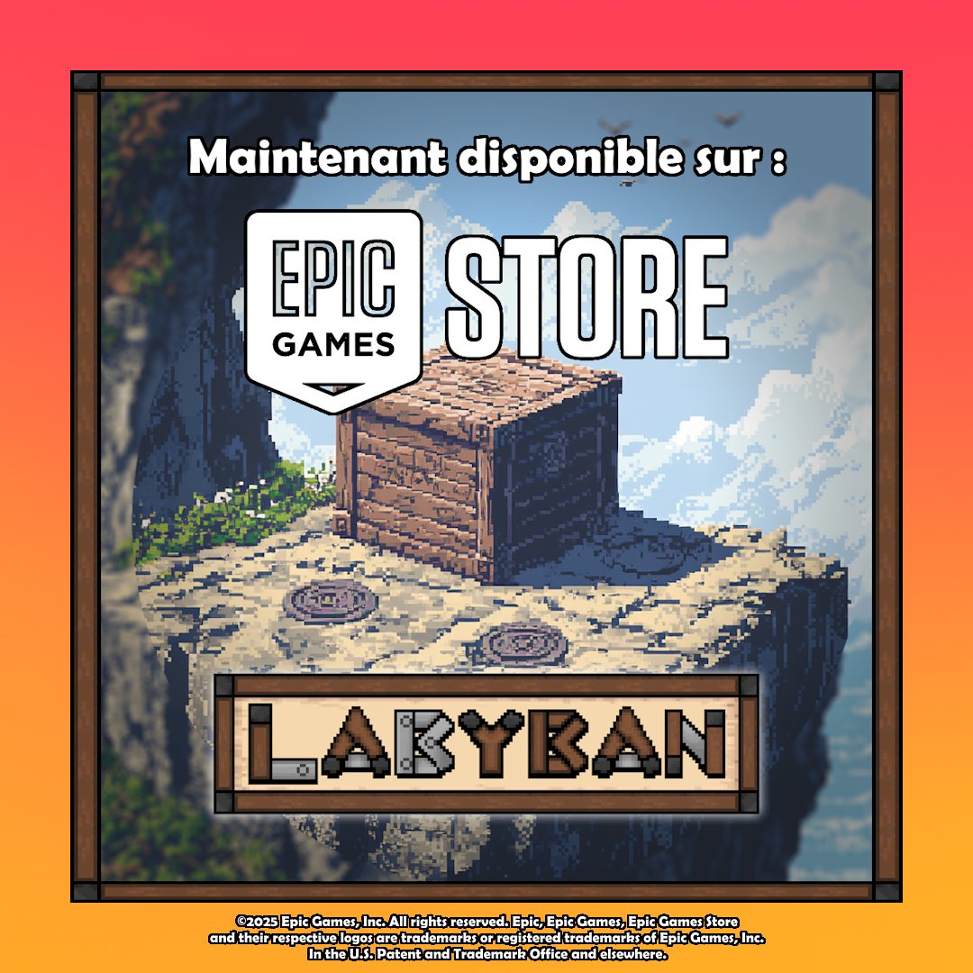🎉Labyban : dispo sur l’Epic Games Store !

On bosse dur pour répondre à vos attentes et on vous remercie pour votre soutien !💙

👉 Parlez-en autour de vous, partagez, c’est super important pour nous !

🔗store.epicgames.com/fr/p/labyban-5…

#indiedev #labyban #gravenoirestudio #indiegames