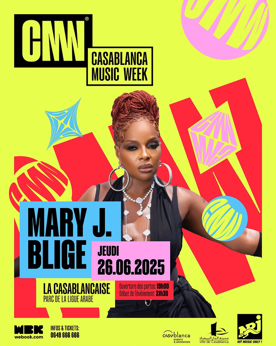 Morocco, you ready? 🫶🏾 I can’t wait to perform at Casablanca Music Week for the first time! Join me on June 26th for a night to remember‼️ Tickets: guichet.com/ma-fr/event/fe…