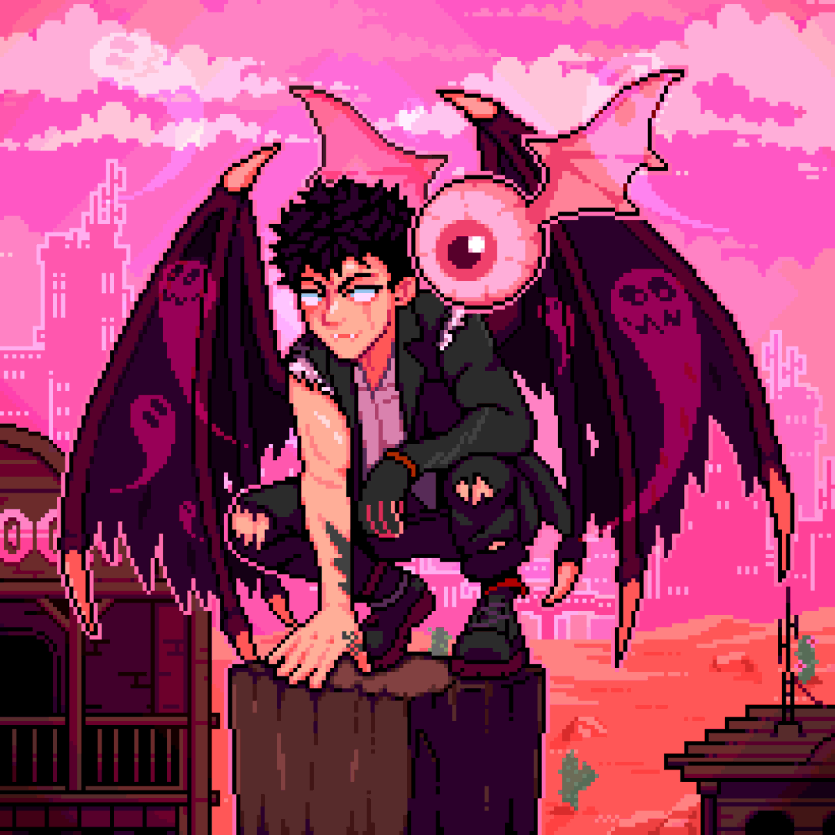 CodePixelArt's tweet image. Still need to work on my characters but I really enjoyed making this profile picture for my friend @Playiff

#pixelart #ドット絵