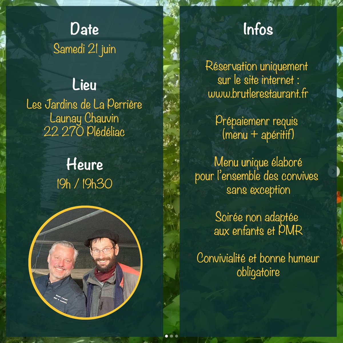 Le diner a la ferme remet le couvert!!
rendez vous le 21 juin pour plus de gourmandise et d aventure du gout !