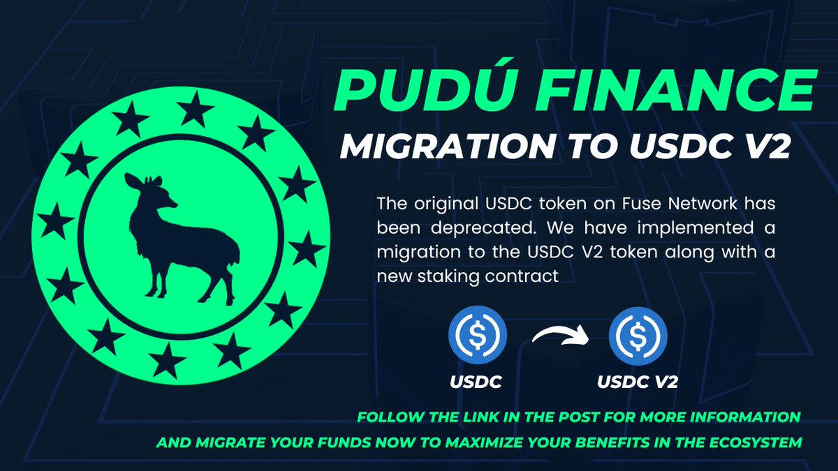 We have migrated to USDC V2! 
All information in the whitepaper: pudu-finance.gitbook.io/whitepaper/sta…