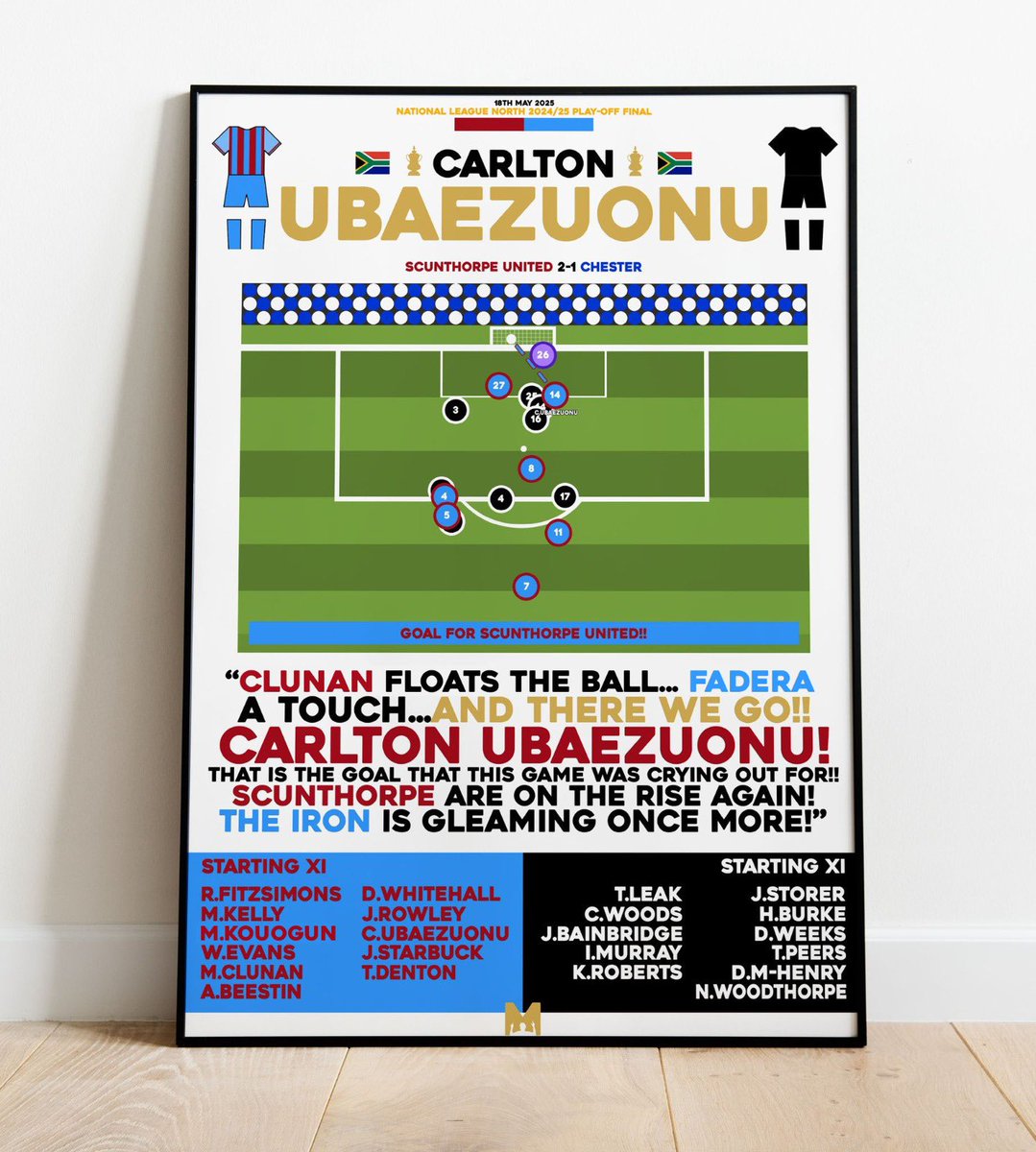 Iron Stats (@iron_stats) on Twitter photo ๐ COMPETITION TIME
THE IRON ARE PROMOTED ๐
I've partnered with <a href="/MezzalaDesigns/">๐ ๐ฒ๐๐๐ฎ๐น๐ฎ</a> to give you a chance of winning their Carlton Ubaezuonu vs Chester print ๐ฃ๐ต
How to enter:
๐ RT this post
โ
๏ธ Follow <a href="/iron_stats/">Iron Stats</a> and <a href="/MezzalaDesigns/">๐ ๐ฒ๐๐๐ฎ๐น๐ฎ</a>
๐ท Tag a friend
#UTI ๐ COMPETITION TIME
THE IRON ARE PROMOTED ๐
I've partnered with <a href="/MezzalaDesigns/">๐ ๐ฒ๐๐๐ฎ๐น๐ฎ</a> to give you a chance of winning their Carlton Ubaezuonu vs Chester print ๐ฃ๐ต
How to enter:
๐ RT this post
โ
๏ธ Follow <a href="/iron_stats/">Iron Stats</a> and <a href="/MezzalaDesigns/">๐ ๐ฒ๐๐๐ฎ๐น๐ฎ</a>
๐ท Tag a friend
#UTI