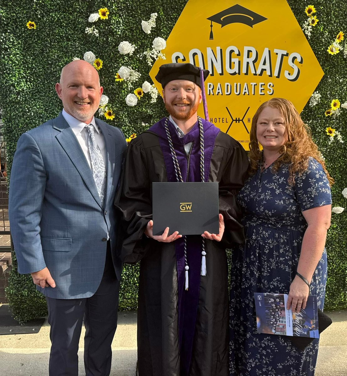 Congrats to my son Kyle graduating law school with honors, proud of you!