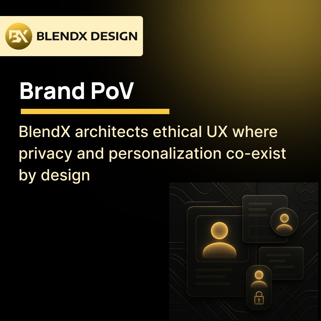 BlendXDesign's tweet image. Personalization is powerful—until it compromises trust. At BlendX, we design for both privacy and relevance. Because ethical UX isn’t optional—it’s foundational. → Swipe to see how we balance the equation.

#UXDesign #PersonalizedUX #EthicalDesign #BlendXDesign