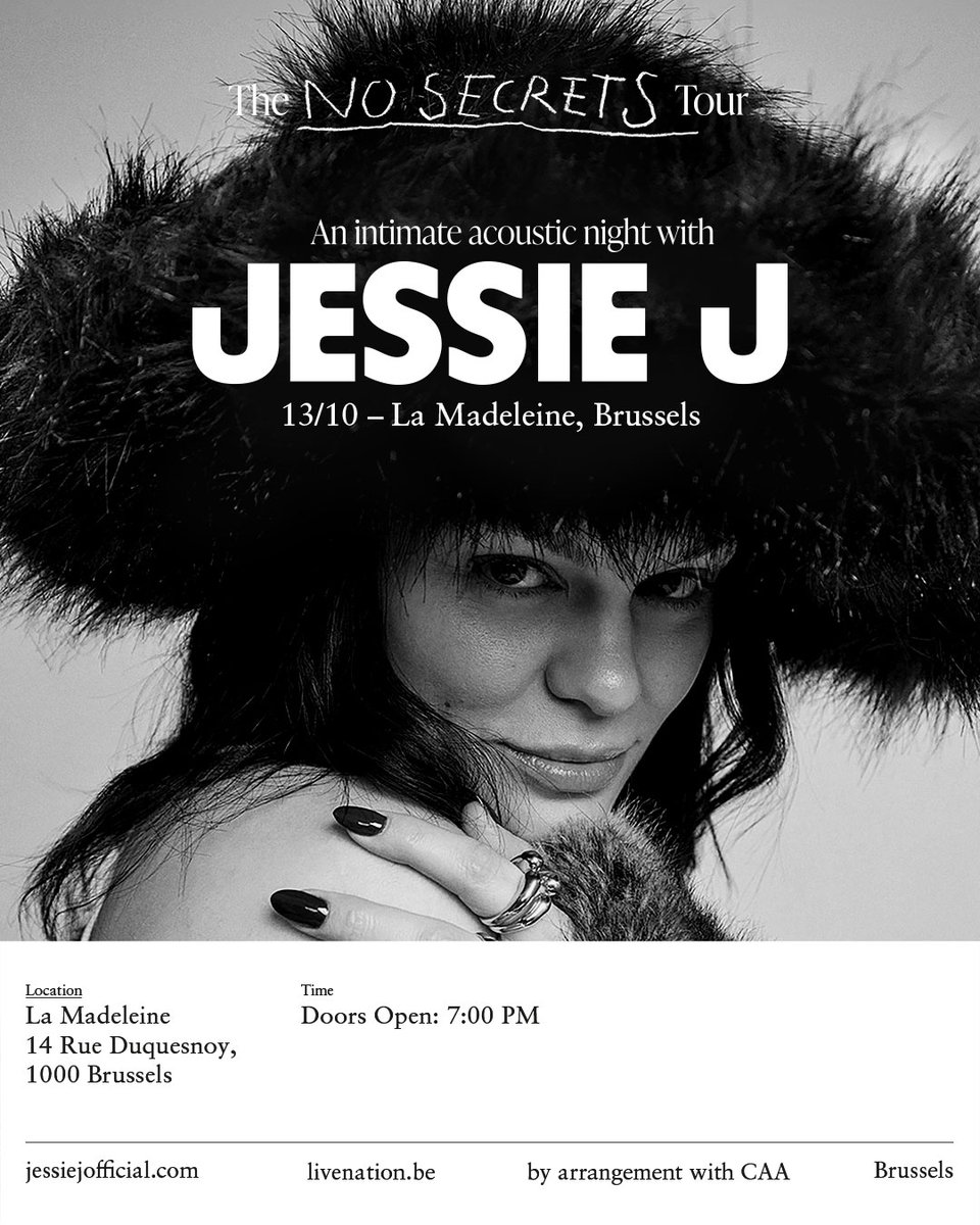 After 4 years, <a href="/JessieJ/">Jessie J</a> returns with new singles No Secrets &amp; Living My Best Life ✨
See her live in an intimate acoustic concert at La Madeleine in Brussels on 13 Oct 2025.
🎫 Tickets on sale 23 May, 11am: bit.ly/3SaTSpf
#jessiej - #lamadeleine
