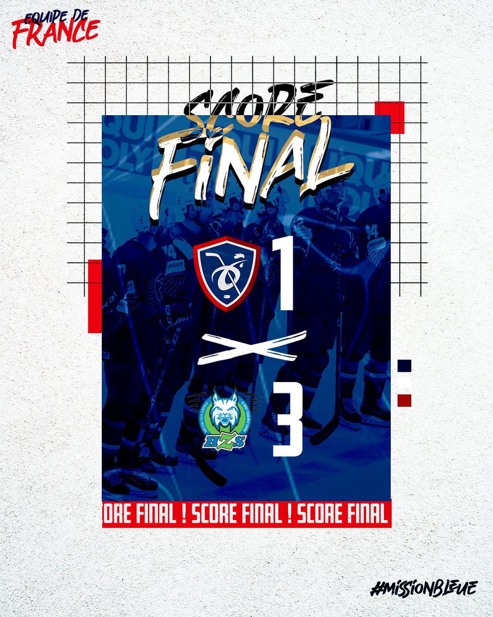 C'est terminé. Battue par la Slovénie, l'équipe de France termine dernière du groupe et est reléguée en Division 1A. 

#TeamFranceHockey